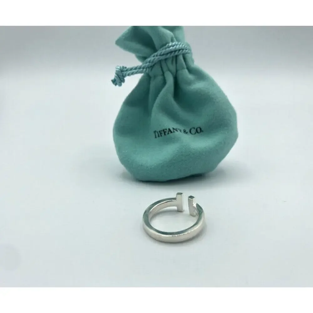 Tiffany & Co. Sterling Square T Ring Size 8